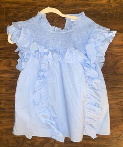 Smocked Top light blue Size L