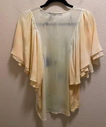 Young Fabulous and Broke  Tie Dye Boho V-Neck Butterfly Sleeve Blouse Size XS NEW