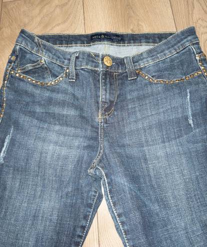 Rock & Republic Kasandra Gold Studded Bootcut Jeans Size 8