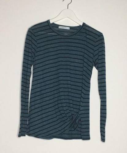 Stateside  Womens Sz M Twist Front Striped Round Neck Long Sleeve T-Shirt Top USA