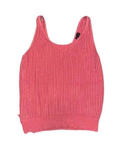 The Moon Women's & Madison  pink knitted tank top with a v back