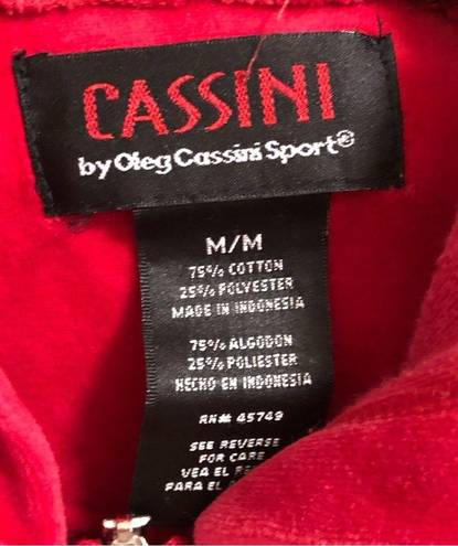 Oleg Cassini  VELOUR SPORT Red Hoodie M