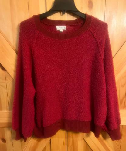 Umgee ~Red Oversized Pullover Sweater Medium