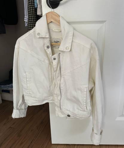 Abercrombie & Fitch White Denim Jacket