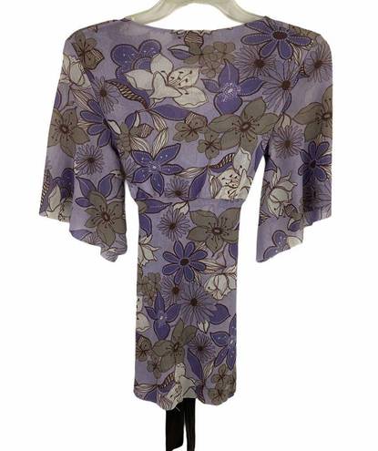 Arden B  Nylon Boho Floral Top Size Medium