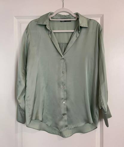 ZARA Satin Effect Basic Shirt