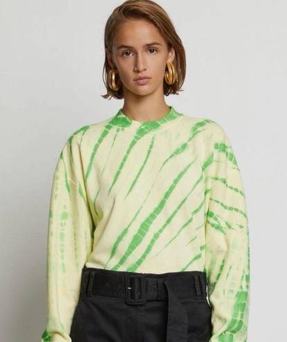 Proenza Schouler  White Label Women’s Green/Yellow Tie/Dyed Long Sleeve Crewneck