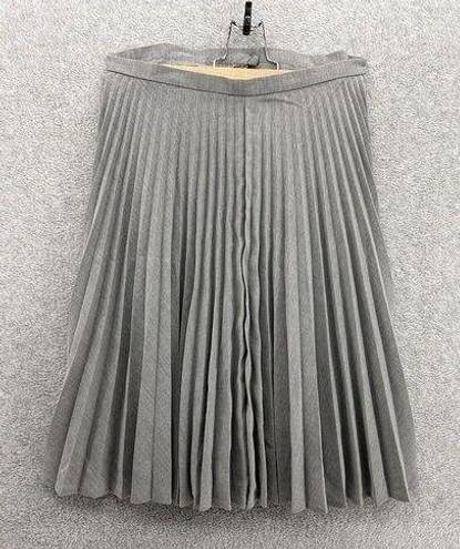 Apostrophe  Women's Full A Line Skirt Pleated Solid Gray Size 10 Midi Unlined