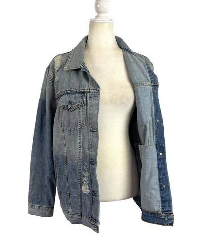 Rails  Knox Denim Trucker Jacket Women Size Large Vintage Wash Distressed Cotton