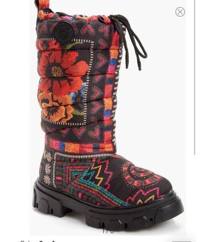 Farm Rio NEW  Scarf Lug Sole Tall Puffer Moon Boots Platform Womens 7 $300