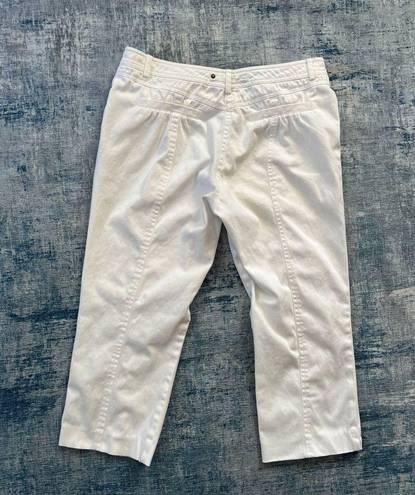 Cache  White Denim Capri Size 8