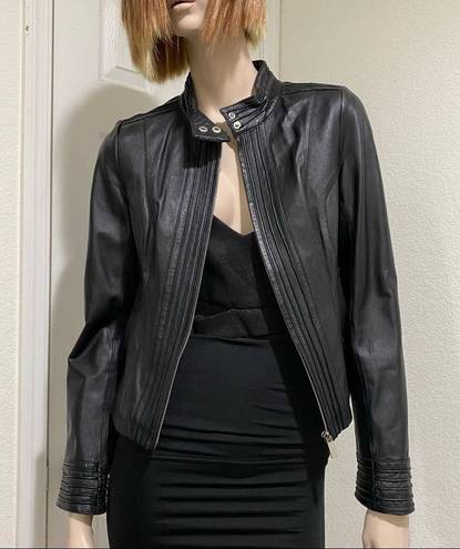 Arden B  Black 100% Genuine Leather Moto Jacket S