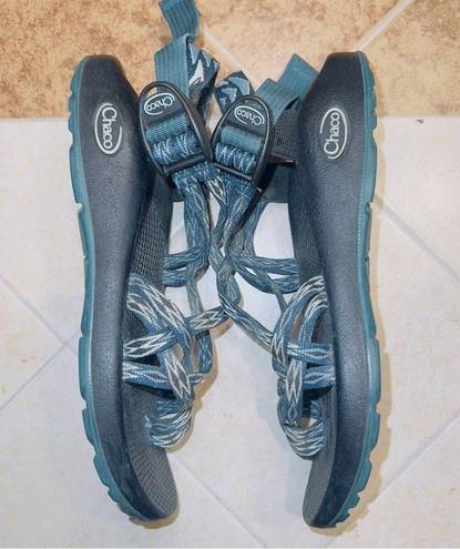 Chacos Chaco ZX3 Classic Strappy Toe Loop Blue Black Outdoor Hiking Sandals size US 7