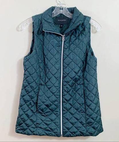 Banana Republic  Factory Quilted Printed Slim Galactic Green Heather Vest