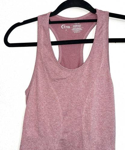 Zyia Active Copper Charged Heathered Poppy Pink Racerback Tank Top