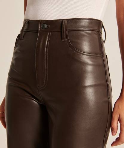 Abercrombie & Fitch Curve Love 90s Leather Straight Pants