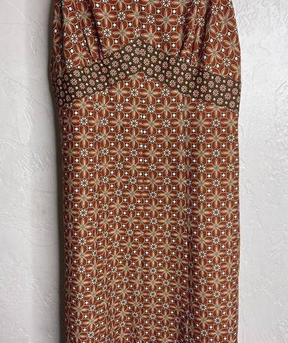 Loft Ann Taylor  Dress Orange Floral Spaghetti Strap Summer Lined Size 4P Petite