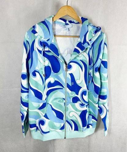 Hill House  The Allie Zip Up Sweatshirt Size Small Ocean Kaleidoscope