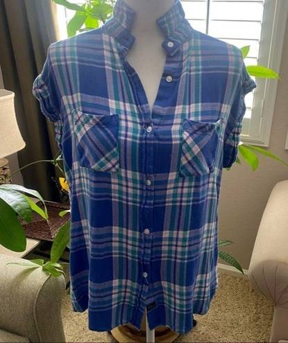 Rails  Plaid Rayon Women Button Down Top Sz L