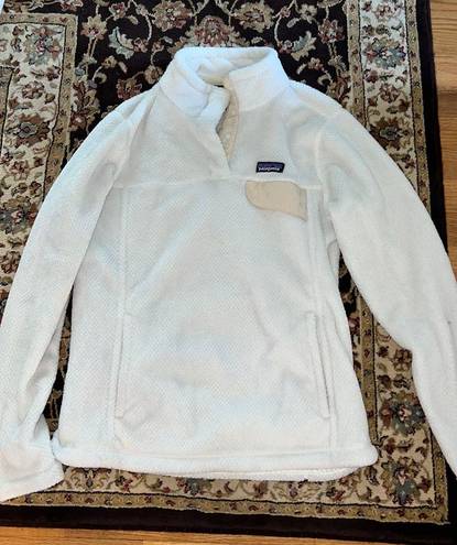 Patagonia White Fleece Button Pullover