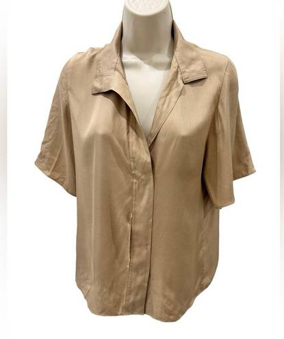 Vince  silk blend satin-finish button-up shirt**READ