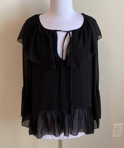 Rebecca Minkoff Black Chiffon Patti Blouse