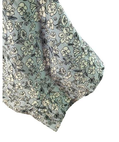 Krass&co Jones &  New York Tab Sleeve Light Blue Floral Full Button Top Sz 1X