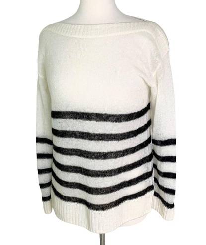 All Saints Lune Lightweight Wool Blend Sweater with Black Stripes Size S NW