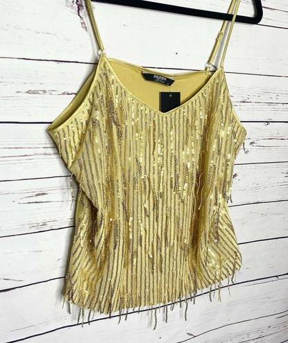 Zeagoo NWT  Gold Dripping Sequins Tank Top Size Large