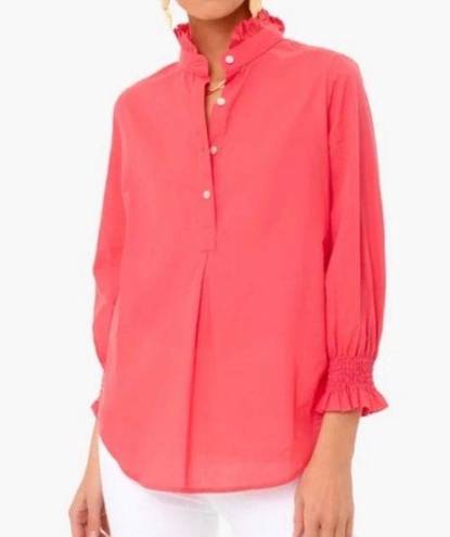 Tuckernuck  Poppy Pink Teagan Ruffle Popover Blouse Size Medium