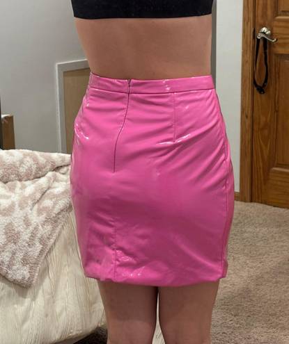 Pink Leather Skirt Size L