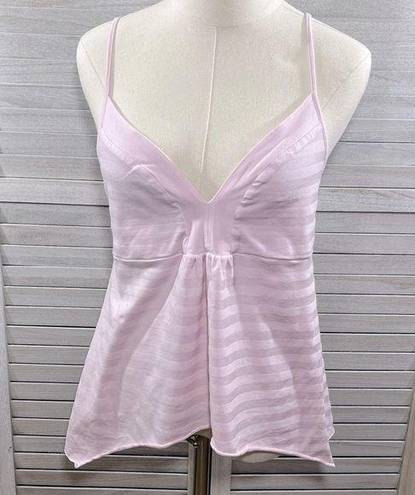 DKNY  (City) Cami Top Shark Bite Hem Pink Stripes-Large