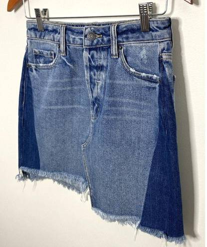 Hidden Jeans NWT  Payton Color Block Blue Denim Mini Skirt Sz S