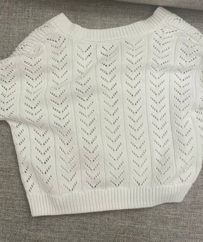 Hollister White Crop Sweater