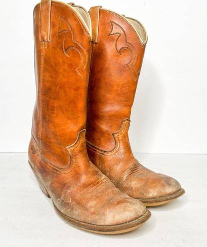 Dingo VTG  Brown Leather Cowboy Western Boots Size 11 Women’s Cowgirl Tan