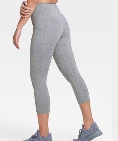 All In Motion New  High Waisted Capri Leggings Sculpted Crop Heather Grey