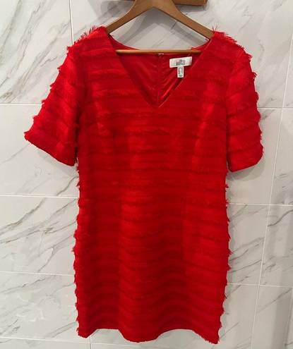 Badgley Mischka Belle  grace dress Lash Fringe Red Dress