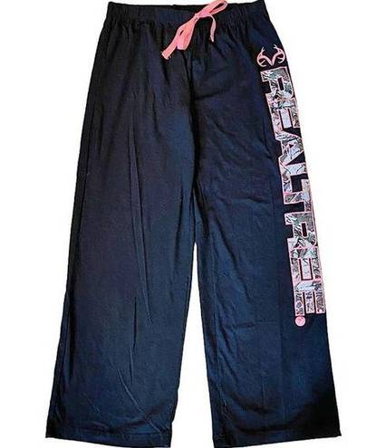 Realtree  Pink Camo Black Lounge Camouflage Sleep Pants ~ Women's Size MEDIUM