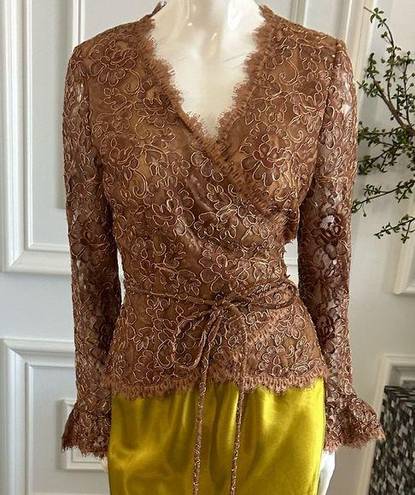 Chetta B  Gold Lace Wrap Going Out Top or Jacket in size 10