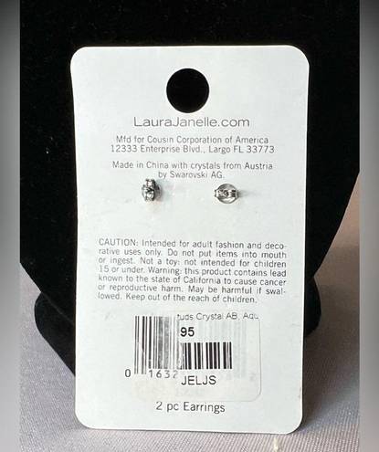 Swavorski NWT Swarovski Crystal Blue solitaire earrings. Laura Janelle Cousin SLEEK stud