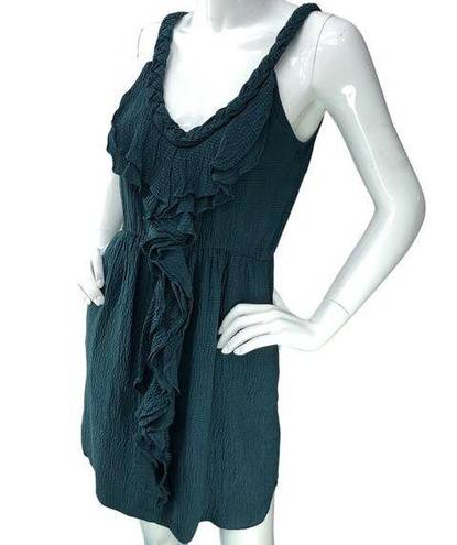 Rebecca Taylor  Womens Size 2 Dress Silk Ruffle Front Cocktail Sleeveless POCKETS