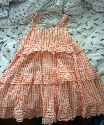 Orange Gingham Dress Size M