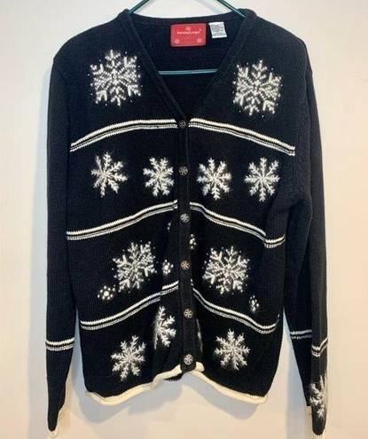 North Crest Holiday Lodge by  Snowflake Button Down Ugly Christmas Sweater