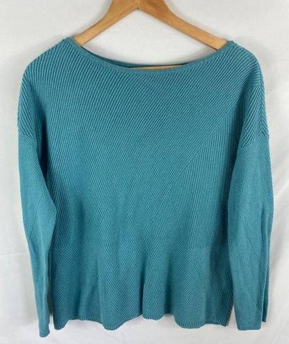 J.Jill  Turquoise Juno Ribbed Sweater Size Medium