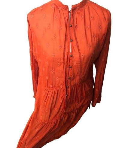 Pilcro  harvest orange tiered tunic with metal button accents down front Size S