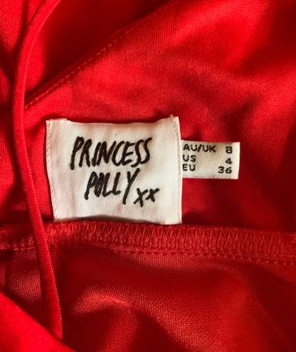 Princess Polly red one shoulder mini dress womens US 4