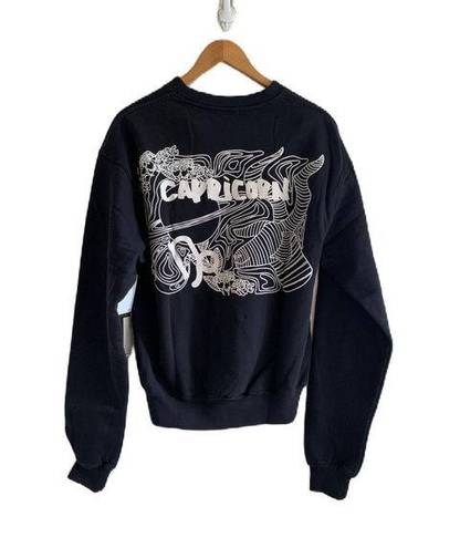 Good American  Capricorn Zodiac Sweatshirt in Black XS NWT