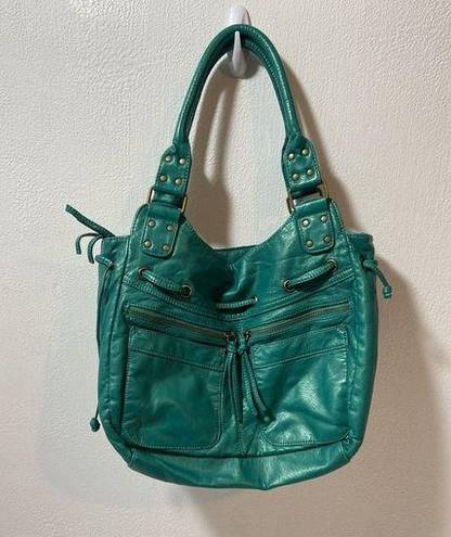 Bueno  Teal Green Faux Leather Shoulder Bag Purse