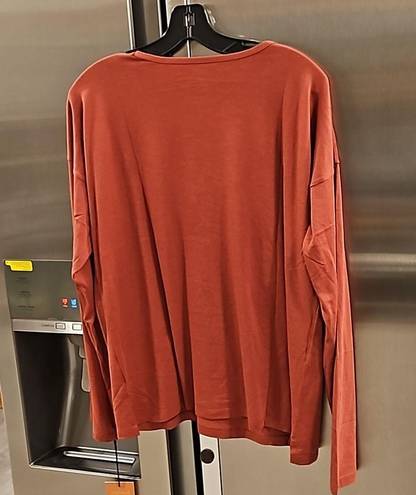 Girlfriend Collective 💕💕 Sleep Long Sleeve Tee ~ Dusk Red Large L NWT