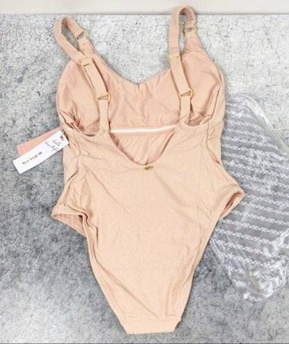 PilyQ  Haley One Piece Swimsuit Pink Sand Tan Revolve Size Small S NWT